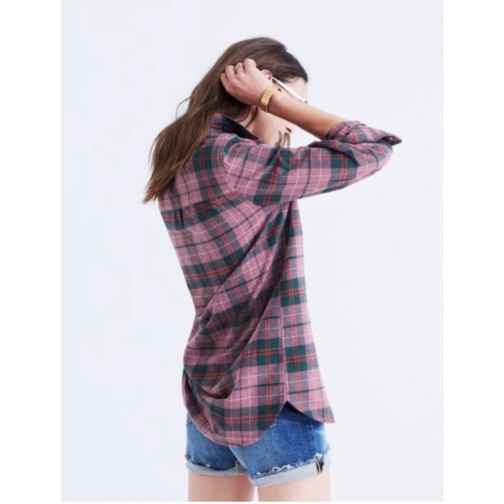 Madewell Flannel Ex-Boyfriend in Nona Plaid XS Button Down Shirt - Picture 3 of 10